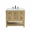 James Martin Vanities Breckenridge 36in Single Vanity, Light Natural Oak w/ 3 CM Ethereal Noctis Top 330-V36-LNO-3ENC